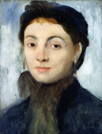 ジョセフィン・ゴージェリンの肖像、1867年（マホガニーのパネルに油彩） 作： Edgar Degas